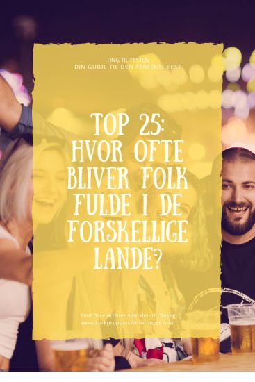 Top 25: Hvor ofte bliver folk fulde i de forskellige lande? Få svaret her